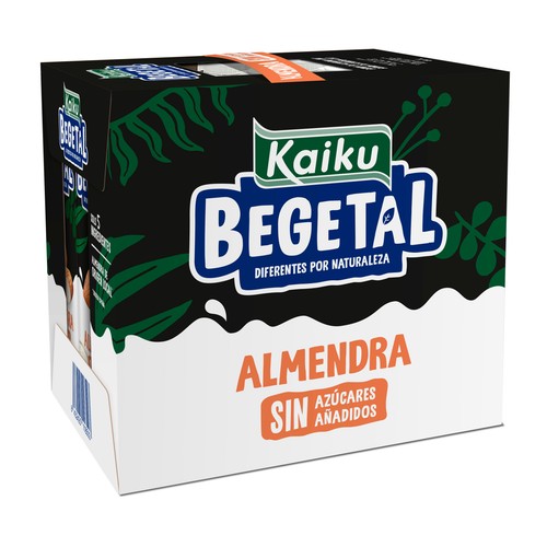 KAIKU Bebida de almendras 100% vegetal, sin azúcares añadidos 6 x 1 l.
