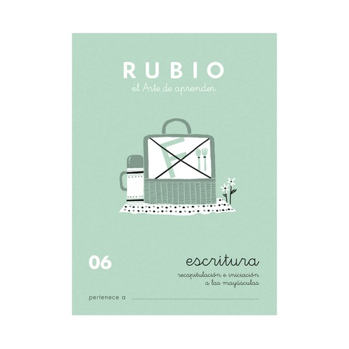 Lengua, Escritura 06, Recapitulación e iniciación a las mayúsculas, 4-5 años RUBIO.