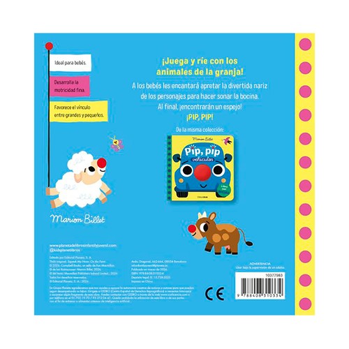 Pip, pip. La granja. Libro con bocina. Marion Billet. TIMUN MAS INFANTIL
