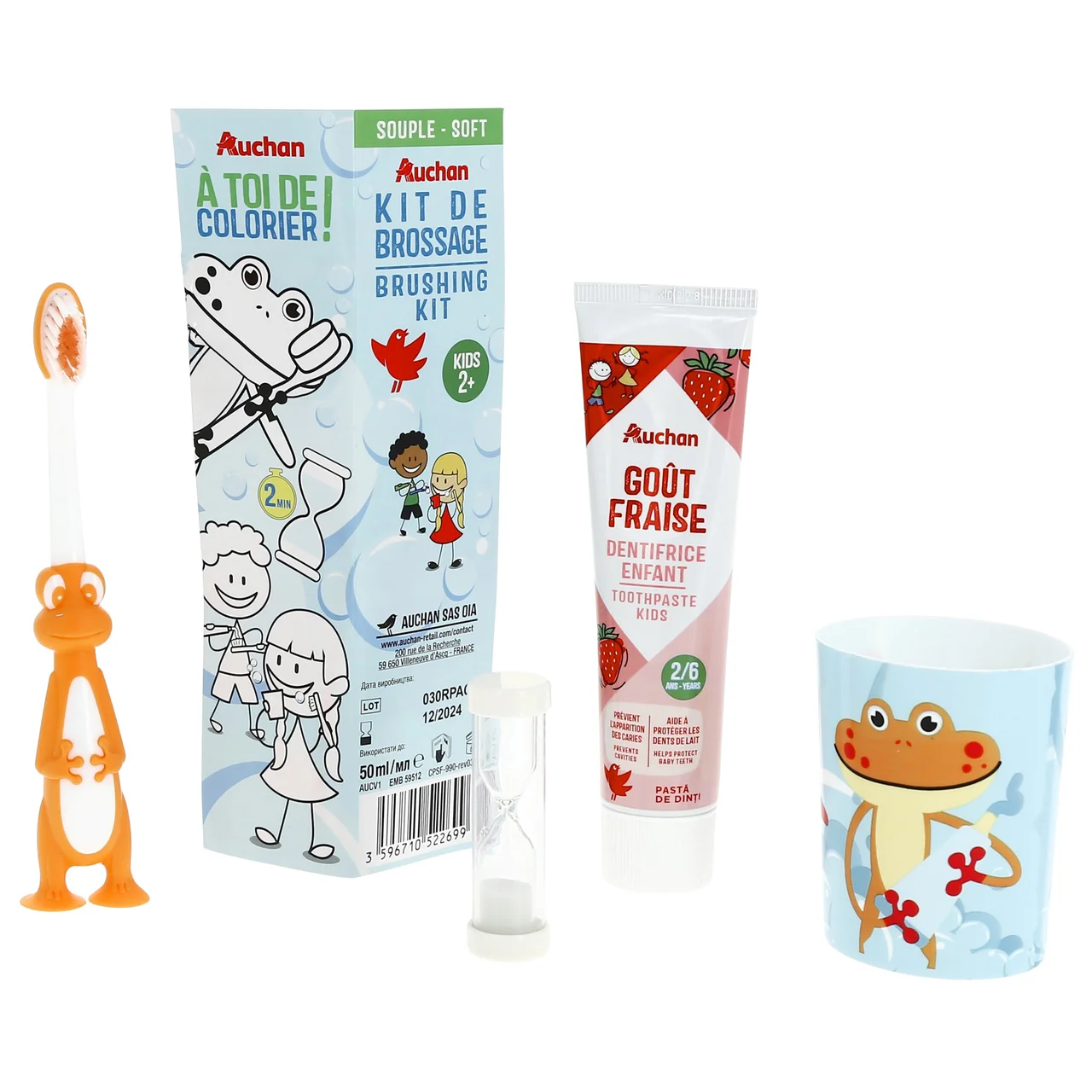 PRODUCTO ALCAMPO Set infantil para el cuidado de los dientes para niños de 2 a 6 años.