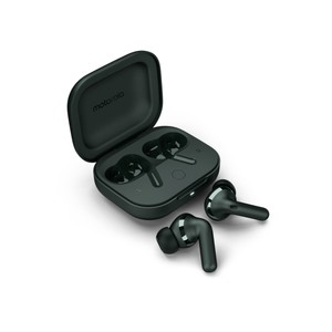 Imagen de Auriculares bluetooth MOTOROLA Moto Buds+, con micrófono, estuche de carga, color negro.