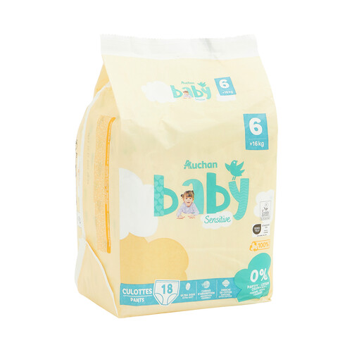 PRODUCTO ALCAMPO Baby sensitive Pañales talla 6 (+16 kg) 18 uds.
