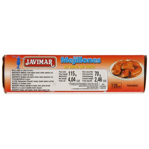 JAVIMAR Mejillones salsa de vieira lata de 70 g.