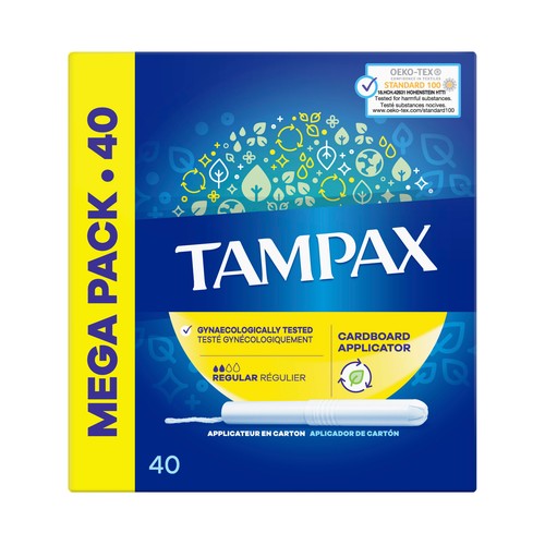 TAMPAX Tampones regular con aplicador de cartón TAMPAX 40 uds.