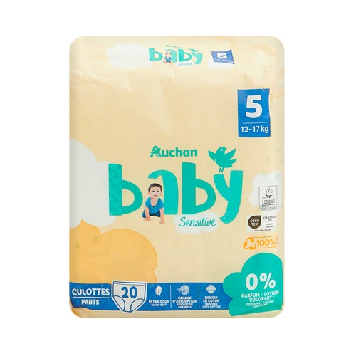 PRODUCTO ALCAMPO Baby sensitive  Pañales talla 5 (12-17 kg) 20 uds.