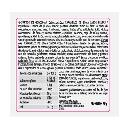 HARIBO Surtido de chuches Party Box 75 g.