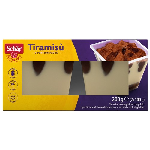 SCHÄR Tiramisú congelado, elaborado sin gluten 2 x 100 g.