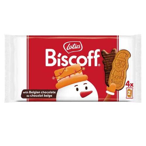 BISCOFF Galleta navideña bañada en chocolate 125 g.