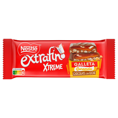 Alcampo NESTLÉ Extrafino Chocolate con leche con galleta y caramelo 87 g