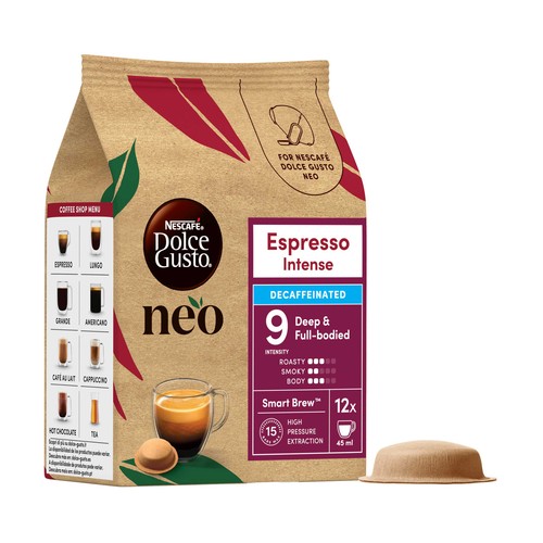 DOLCE GUSTO NEO Café cápsulas espresso intenso descafeinado 12 uds. 69 g.