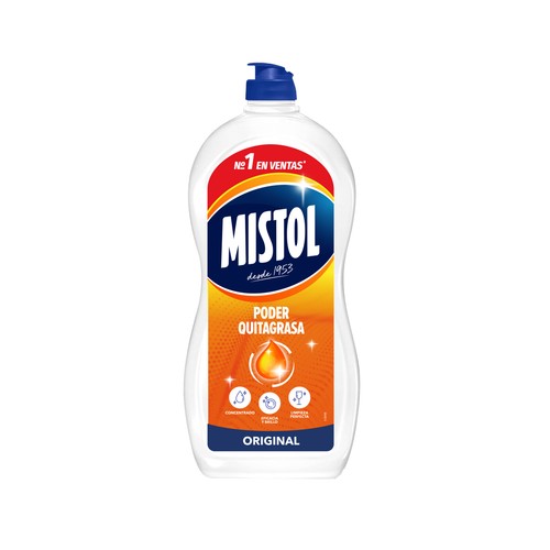 MISTOL Original Detergente concentrado lavavajillas a mano 900 ml.