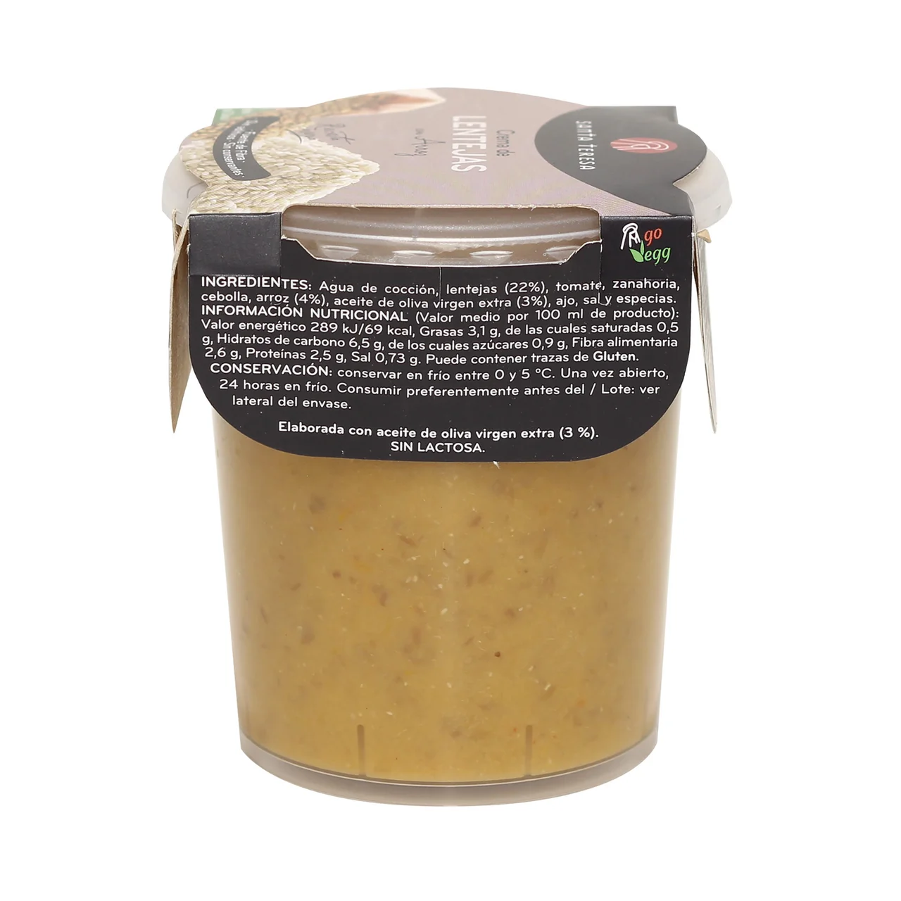 Crema de lentejas con arroz 400 g.