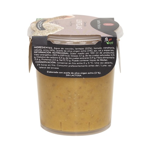 SANTA TERESA Crema de lentejas con arroz 400 g.