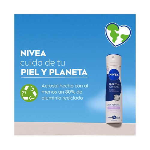 NIVEA Derma control restore Desodorante en spray para mujer, antitranspirante 72 horas 250 ml.