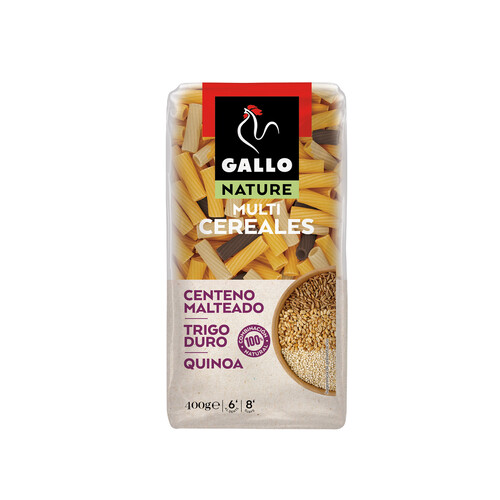 GALLO Pasta macarrones multicereales quinoa, centeno malteado y trigo duro GALLO NATURE 400g.