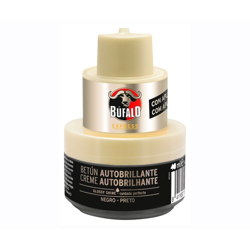 Crema con aplicador para calzado negro BUFALO 40 ml.