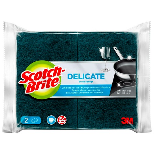 SCOTCH-BRITE Delicate Estropajo de fibra que no raya, especial superficies delicadas 2 uds.