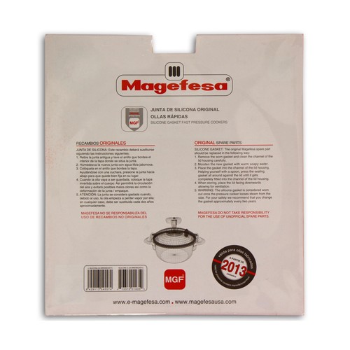 Junta de silicona para tapa de olla expréss 24cm. Magefesa Star 2013, capacidad 8-10l. MAGEFESA.