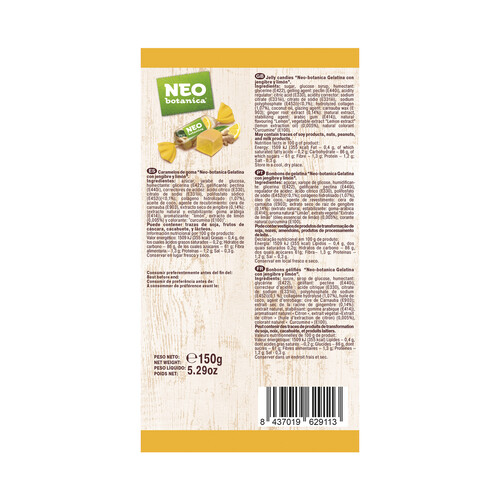 NEO Gelatina con jengibre y limón (caramelos) NEO BOTÁNICA 150 g.