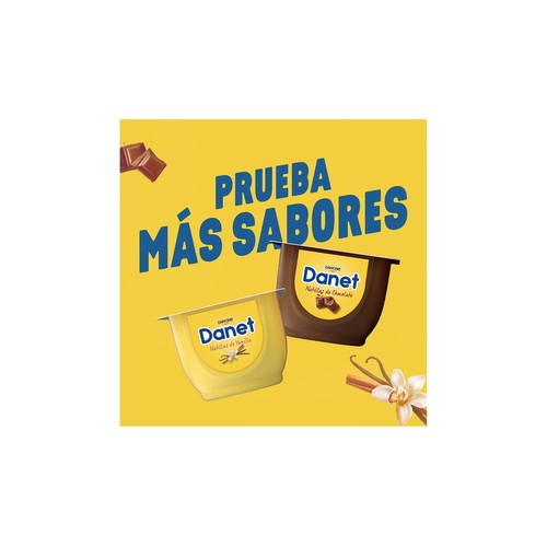 DANET Natillas de vainilla elaboradas sin gluten DANET de Danone 8 x 120 g.