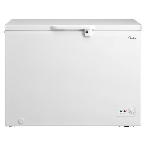 Arcón congelador MIDEA MDRC405FZF01, clasificación energética: F, H:cm, A: 115,5cm, F: 67cm, capacidad total: 290L.