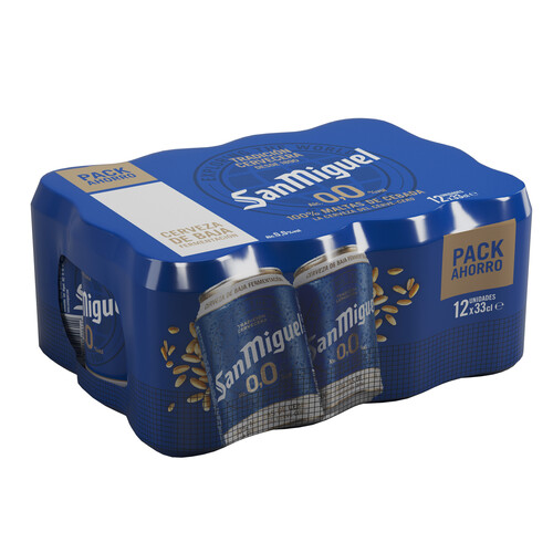 Cerveza sin alcohol SAN MIGUEL pack de 12 uds x 33 cl.