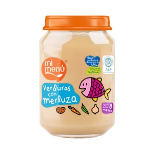 Imagen de MI MENÚ Tarrito de verduras con merluza, a partir de 8 meses MI MENÚ 235 g.