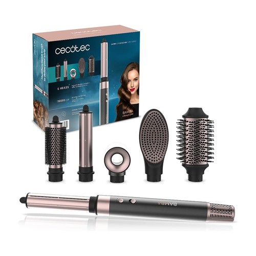 Cepillo de aire CECOTEC Bamba CeramicCare 6 en 1, 6 cabezales intercambiables.