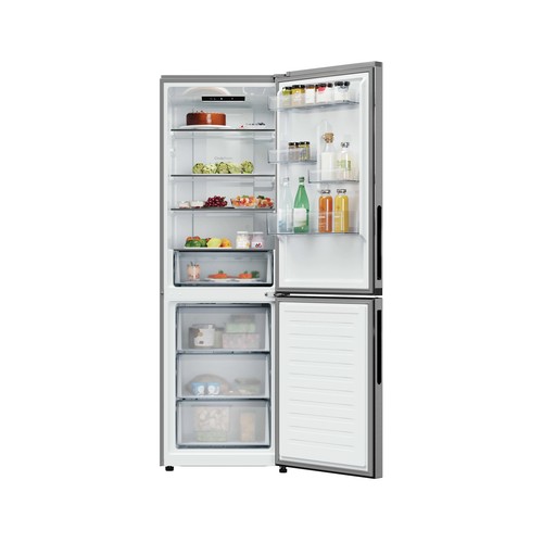 Frigorífico combi 185cm CANDY CNCQ2T618CX, No Frost, clasificación energética: C, H: 185cm, A: 59,5cm, F: 66,7cm, capacidad total: 355L.
