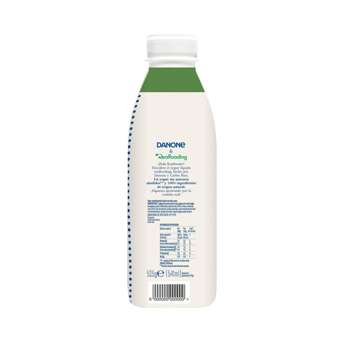 Yogur líquido para beber con piña y coco y sin azúcares añadidos DANONE Realfooding 541 ml.