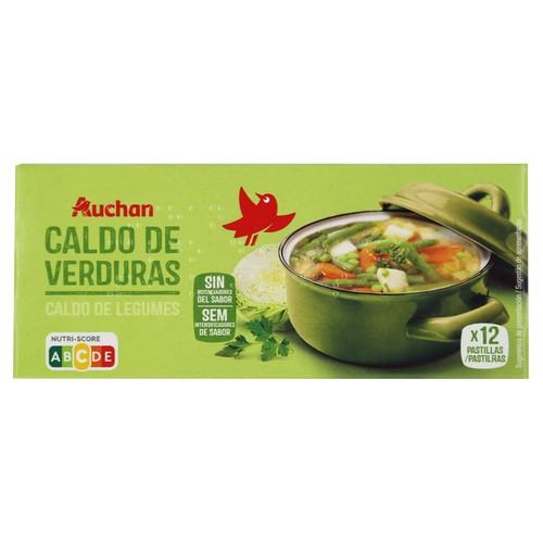 PRODUCTO ALCAMPO Pastillas de caldo de verduras 12 uds. 120 g.