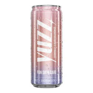 YUZZ Bebida refrescante de zumo de manzana con ácido hialurónico y vitamina C lata 33 cl.
