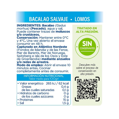 Lomo bacalao desalado 2x135 gr.
