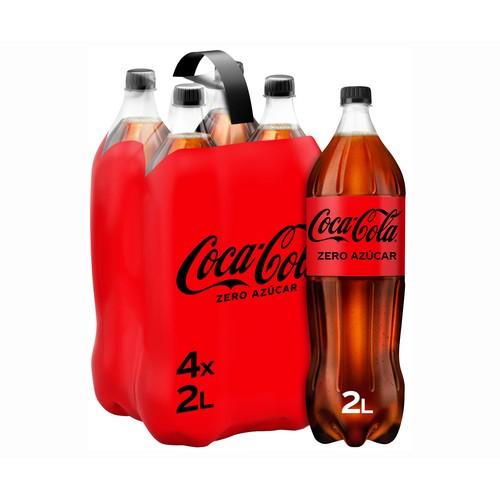 COCA COLA ZERO Refresco de cola Zero azúcar pack botella de 4 uds de 2 l.