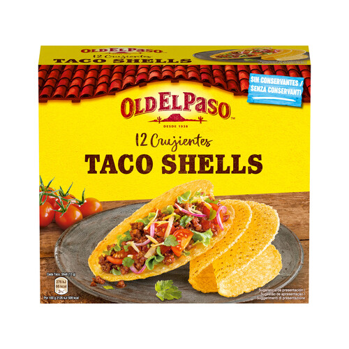 OLD EL PASO Tacos Shells, aperitivos fritos de maíz OLD EL PASO 12 uds. 156 g.