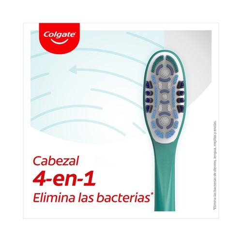 COLGATE 360º Cepillo de dientes medio, con 4 zonas de acción que ayudan a eliminar las bacterias bucales 3 uds.