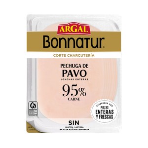 Bonnatur Corte charcuteria Pechuga de pavo cortada en lonchas enteras 115 g.