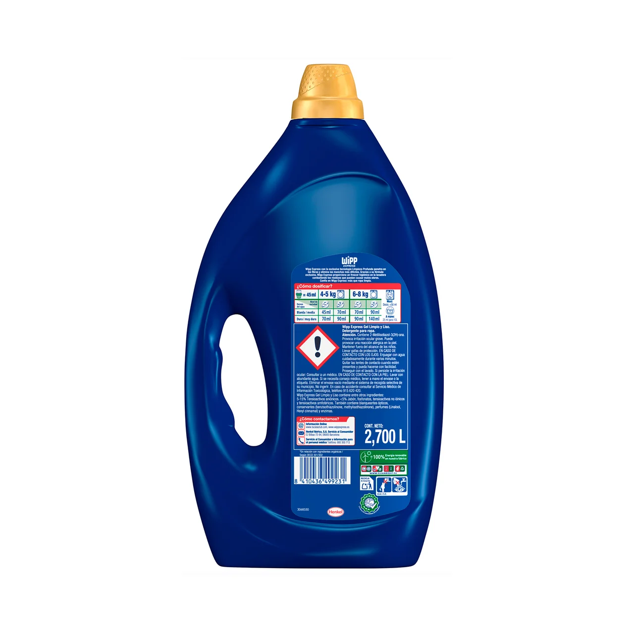 Detergente gel limpio y liso 60 dosis.