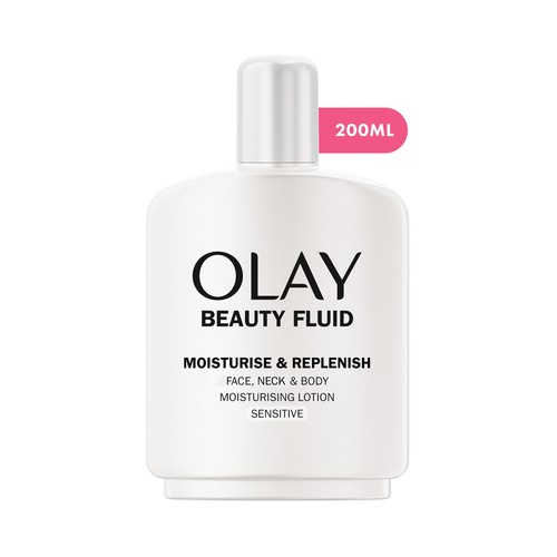 OLAY Loción hidratante y revitalizante para cara, cuello y escote, especial pieles sensibles 200 ml.