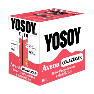 YOSOY Barista Bebida vegetal de avena 0% azúcar y sin aditivos 6 x 1 l.