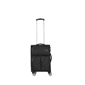 Maleta de cabina soft de 55 cm de color negro y 8 ruedas ABS, AIRPORT ALCAMPO.