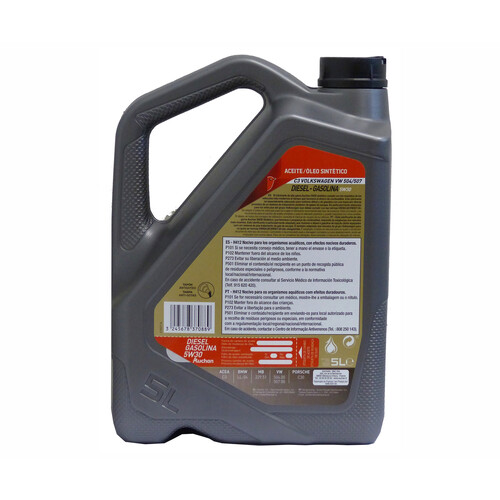 Aceite sintético pata vehículos con motor gasolina o diésel PRODUCTO ALCAMPO C3, 5 litros.