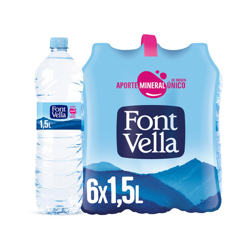 FONT VELLA Agua mineral pack de 6 uds. x 1,5 l.