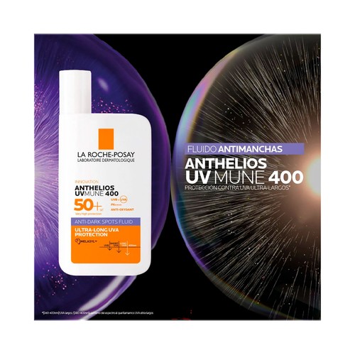 LA ROCHE POSAY Anthelios uvmune 400 Protector solar facial antimanchas con FPS 50+ (muy alto) 50 ml.