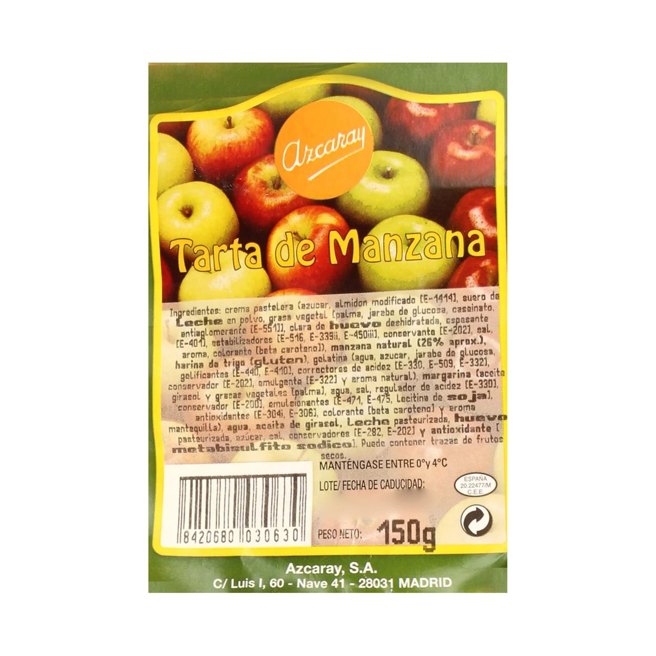Porción de tarta de manzana 150 g.