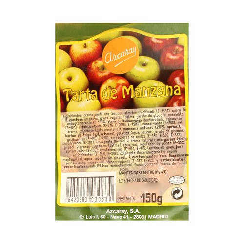 Porción de tarta de manzana 150 g.