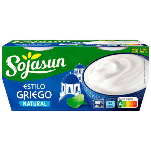 Especialidad de soja fermentada textura griego, sabor natural, sin azúcar SOJASUN 4 x 125 g.