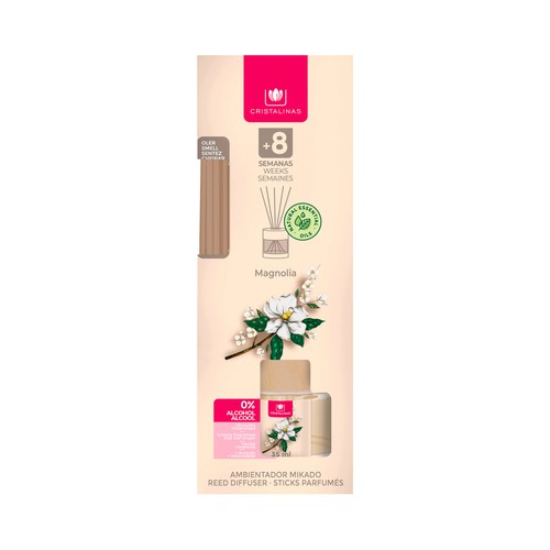 CRISTALINAS Ambientador de varillas con aroma a magnolia 35ml.