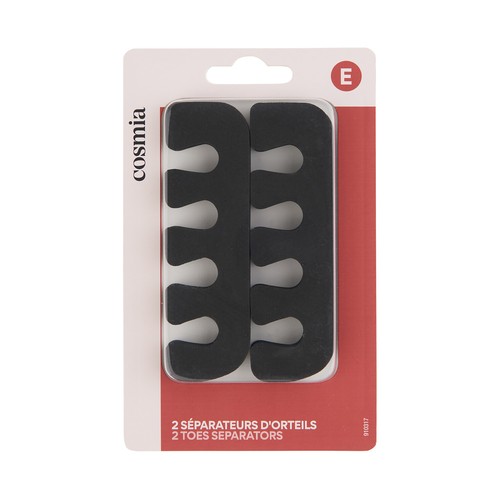 COSMIA Separadores de dedos de espuma negra, para pedicura 2 uds.
