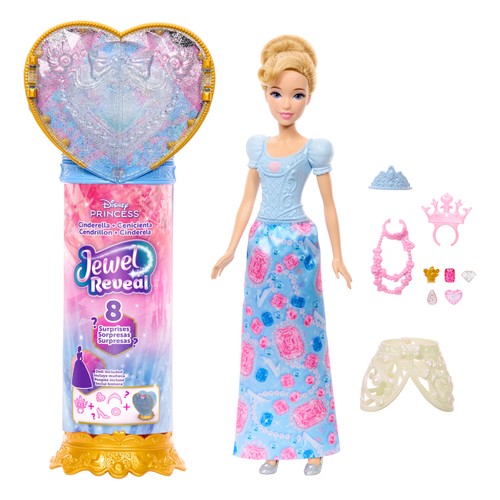 DISNEY Princesa Cenicienta, Jewel Reveal sorpresa, MATTEL.